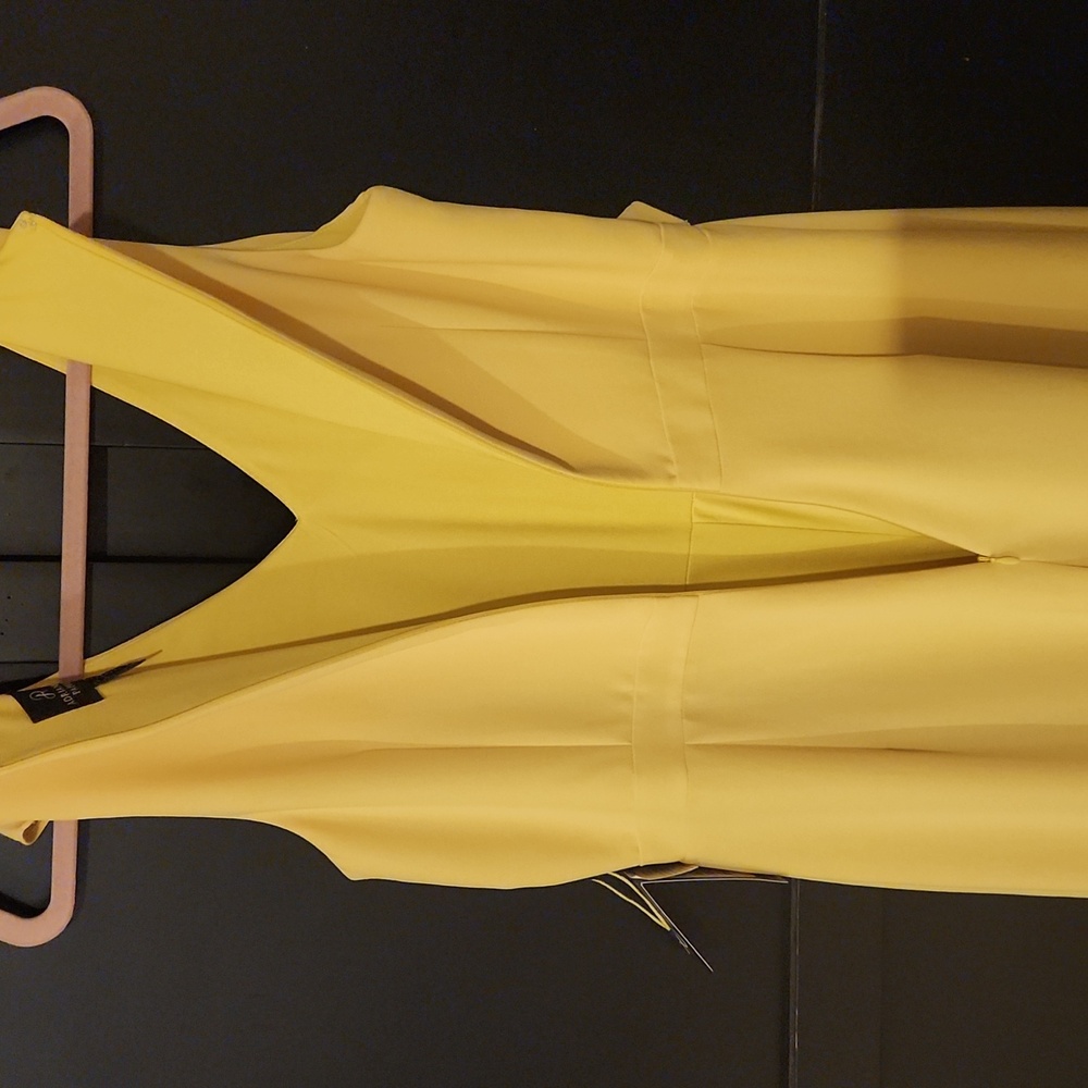 Adrianna Papell Yellow Ruffle Jumpsuit - Picture 9 of 11